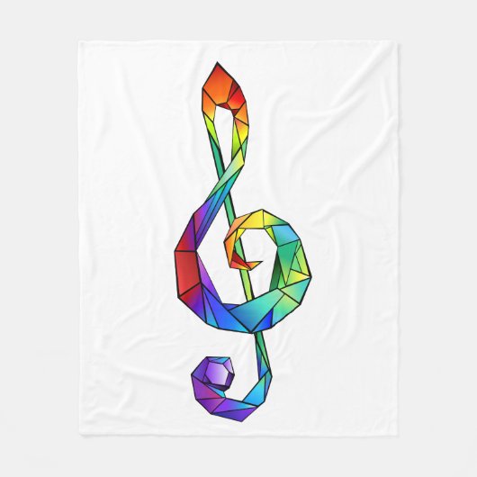 Regenbogenmusikschlüssel Violinschlüssel Fleecedecke (Vorderseite)