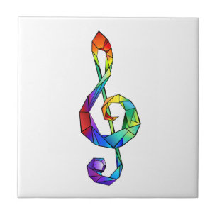 Regenbogenmusikschlüssel Violinschlüssel Fliese