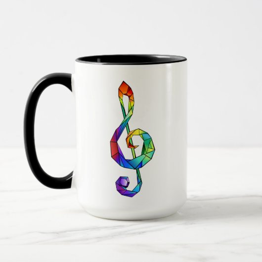 Regenbogenmusikschlüssel Violinschlüssel Tasse (Links)