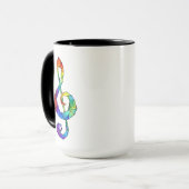 Regenbogenmusikschlüssel Violinschlüssel Tasse (Vorderseite Links)