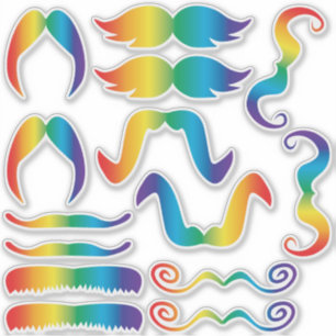 Regenbogenmustache Aufkleber