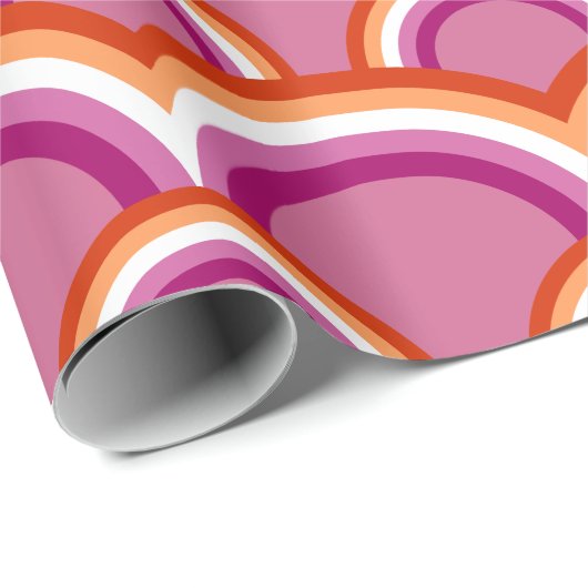 Regenbogenmuster auf Lesben Geschenkpapier (Rolleneckpunkt)