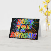 Regenbogenmuster "GLÜCKLICH 72ND GEBURTSTAG!" + Fe Karte (Gelbe Blume)