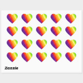Regenbogenmuster Herz-Aufkleber (Blatt)
