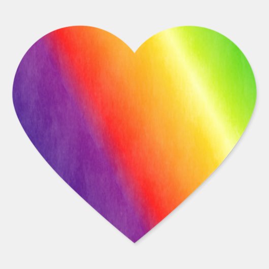 Regenbogenmuster Herz-Aufkleber (Vorderseite)