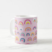 Regenbogenmuster in Rosa Kaffeetasse (Vorderseite Links)