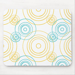 Regenbogenmuster in Türkis und Gelb Mousepad