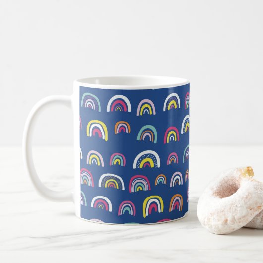 Regenbogenmuster Kaffeetasse (Mit Donut)