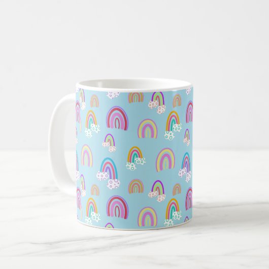 Regenbogenmuster Kaffeetasse (Vorderseite Links)