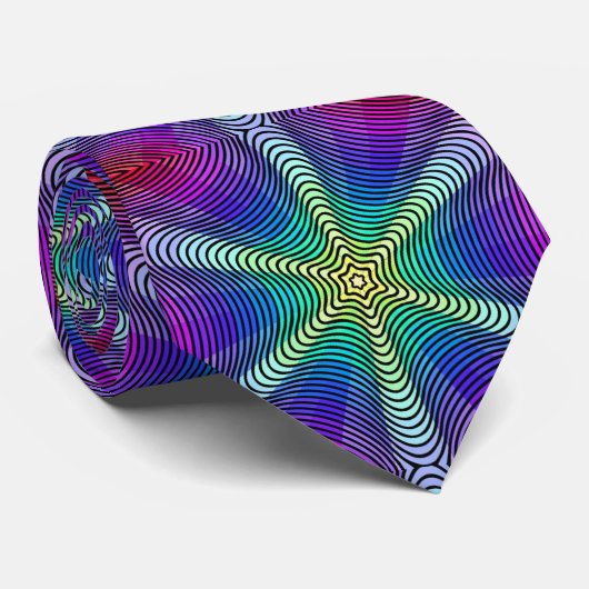 Regenbogenmuster Krawatte (Gerollt)