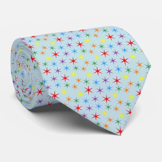 Regenbogenmuster Mini Sterne Krawatte (Gerollt)
