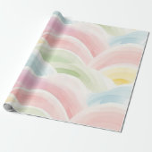 Regenbogenmuster mit neutraler Pastel Geschenkpapier (Ungerollt)