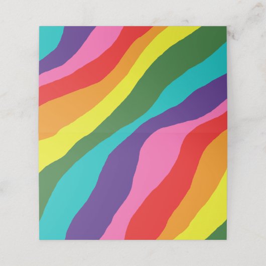 Regenbogenmuster Platzkarte (Außenseite Aufgefaltet)
