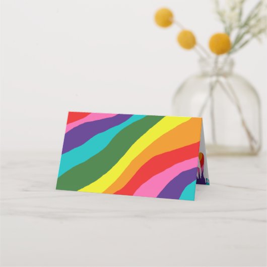 Regenbogenmuster Platzkarte (Rückseite)