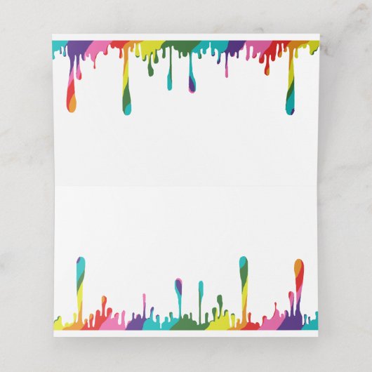 Regenbogenmuster Platzkarte (Innenseite Aufgefaltet)