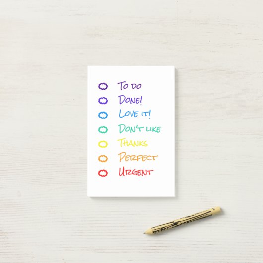 Regenbogennachweispapiere Post-it Klebezettel (Auf Schreibtisch)