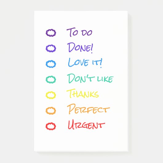 Regenbogennachweispapiere Post-it Klebezettel (Vorderseite)