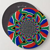 Regenbogennation: Lebendiger Südafrika-Kunstdruck Button (Vorne & Hinten)