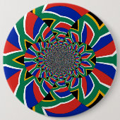 Regenbogennation: Lebendiger Südafrika-Kunstdruck Button (Vorderseite)