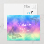 [Regenbogennebel] Farbenfrohe Schmetterlinge Danke Postkarte (Vorne/Hinten)