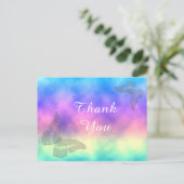 [Regenbogennebel] Farbenfrohe Schmetterlinge Danke Postkarte (Stehend Vorderseite)