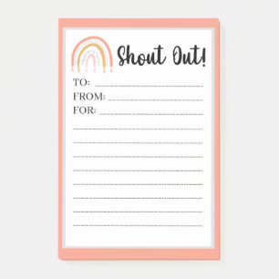 Regenbogennotizen vom Lehrer schreien Post It Note Post-it Klebezettel