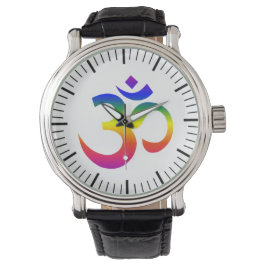 Regenbogenohm-Design (Om oder Om, indischer heilig Armbanduhr