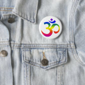 Regenbogenohm-Design (Om oder Om, indischer heilig Button (Beispiel)