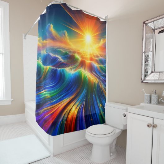 Regenbogenozean Duschvorhang (Beispiel)