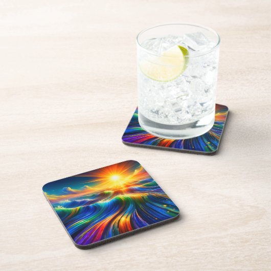Regenbogenozean Getränkeuntersetzer (Rechte Seite)