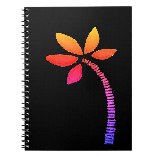 Regenbogenpalme mit schwarzem Hintergrund Notizblock (Vorderseite)