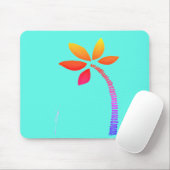 Regenbogenpalme zeichnend mit blauem Hintergrund Mousepad (Mit Mouse)