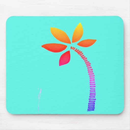 Regenbogenpalme zeichnend mit blauem Hintergrund Mousepad (Vorne)