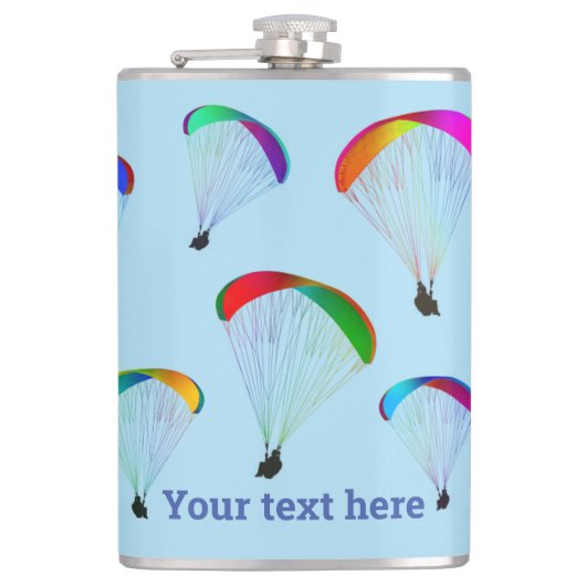 Regenbogenparalier auf blass Himmelblau - Flugthem Flachmann (Vorderseite)