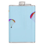 Regenbogenparalier auf blass Himmelblau - Flugthem Flachmann (Rückseite)