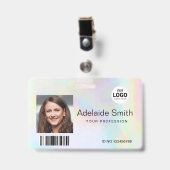 Regenbogenpastellfarben Ausweis (Vorderseite mit Clip)