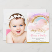 Regenbogenpastellrosa und einladung (Vorderseite)