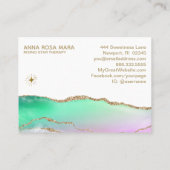 *~* Regenbogenpastete Agate Gold Glitzer Veins Sta Visitenkarte (Rückseite)