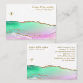 *~* Regenbogenpastete Agate Gold Glitzer Veins Sta Visitenkarte (Vorne/Hinten)