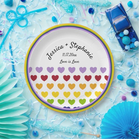 Regenbogenpfade Gemusterte Personalisierte Pappteller (Party)