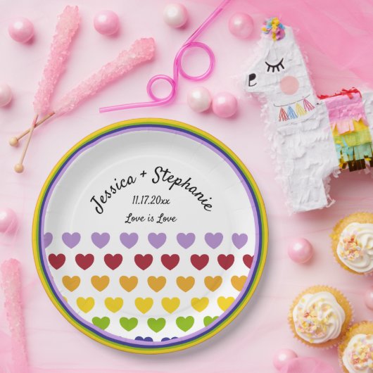 Regenbogenpfade Gemusterte Personalisierte Pappteller (Party)