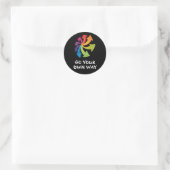 Regenbogenpfeile - Gehen Sie selbst Runder Aufkleber (Tasche)