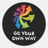 Regenbogenpfeile - Gehen Sie selbst Runder Aufkleber (Vorderseite)
