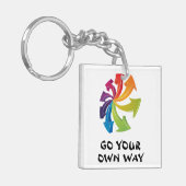 Regenbogenpfeile - Gehen Sie selbst Schlüsselanhänger (Vorderseite links)