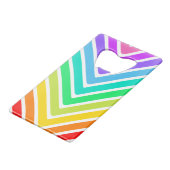 Regenbogenpfeile Geldbeutel Flaschenöffner (Vorderseite Schrägansicht)