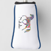 Regenbogenpferd - Ihr Name Golf Headcover (Rotieren 90)