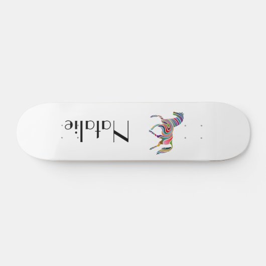 Regenbogenpferd - Ihr Name Skateboard (Horizontal)