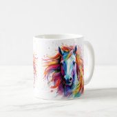 Regenbogenpferd Kaffeetasse (VorderseiteRechts)