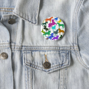 Regenbogenpferde - "Hübsch über Pferde!" Button