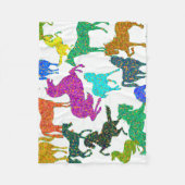 Regenbogenpferde - "Hübsch über Pferde!" Fleecedecke (Vorderseite)